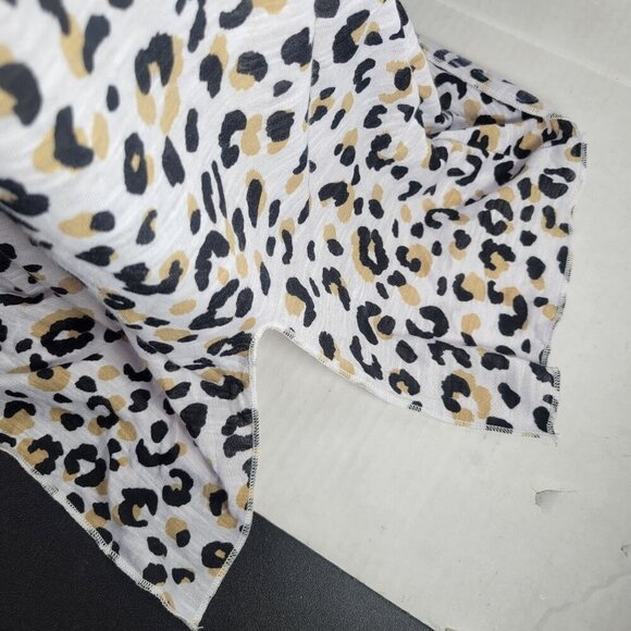 Miken Swim Women White Leopard Print V-neck Racerback Tank Top Size M - Picture 2 of 10